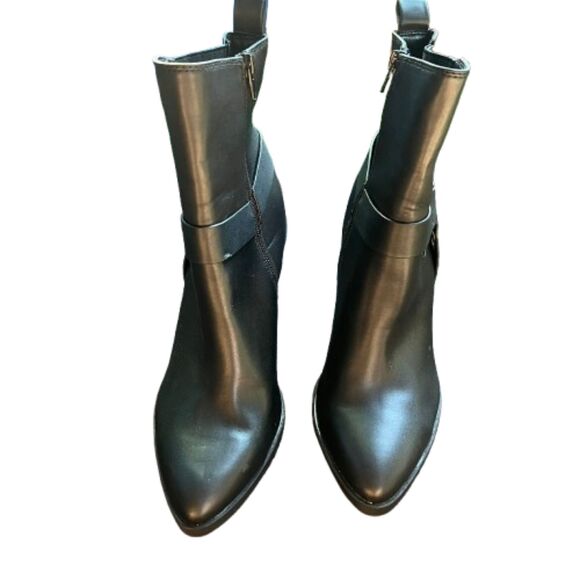 NEW Dolce Vita Nilano Black Vegan Leather Harness Heeled Boots Size 9B - Picture 4 of 6